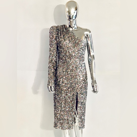 Bronx And Banco Galaxy Metallic Midi Dress - Picture 9 of 16